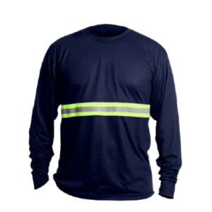 Camiseta Manga Longa com Faixas Refletivas Marinho