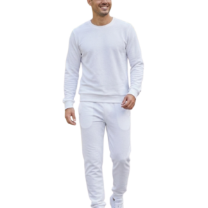 Conjunto Profissional em Helanca Branco (Blusa + Calça)