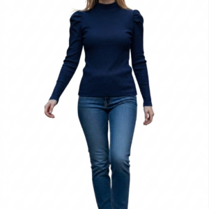 Blusa Feminina Manga Princesa Azul Marinho
