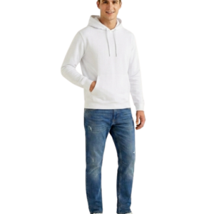 Moletom Bolso Canguru e Capuz Branco