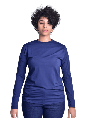 camiseta uv manga longa azul marinho