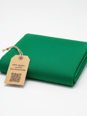 CAMPO SIMPLES VERDE BANDEIRA BRIM ALGODÃO