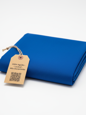 CAMPO SIMPLES AZUL ROYAL BRIM ALGODÃO