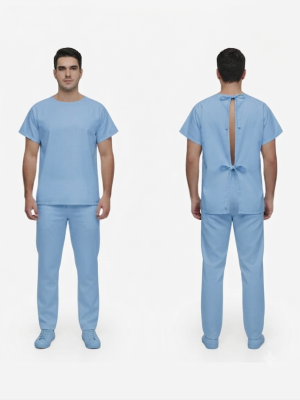 conjunto paciente azul