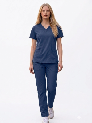 scrubs feminino frente azul marinho